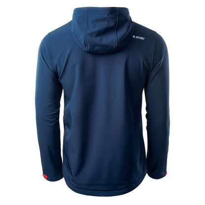 Navy-Orange Red - Back - Hi-Tec Mens Caen Soft Shell Jacket