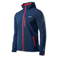 Navy-Orange Red - Side - Hi-Tec Mens Caen Soft Shell Jacket