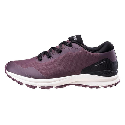 Plum - Side - Hi-Tec Womens-Ladies Benard Waterproof Walking Shoes