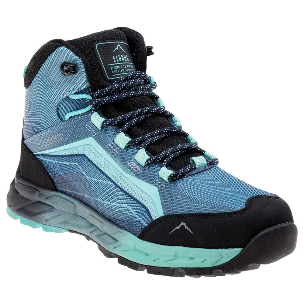 Light Navy-Turquoise-Black - Front - Elbrus Womens-Ladies Embawa Mid Cut Walking Boots