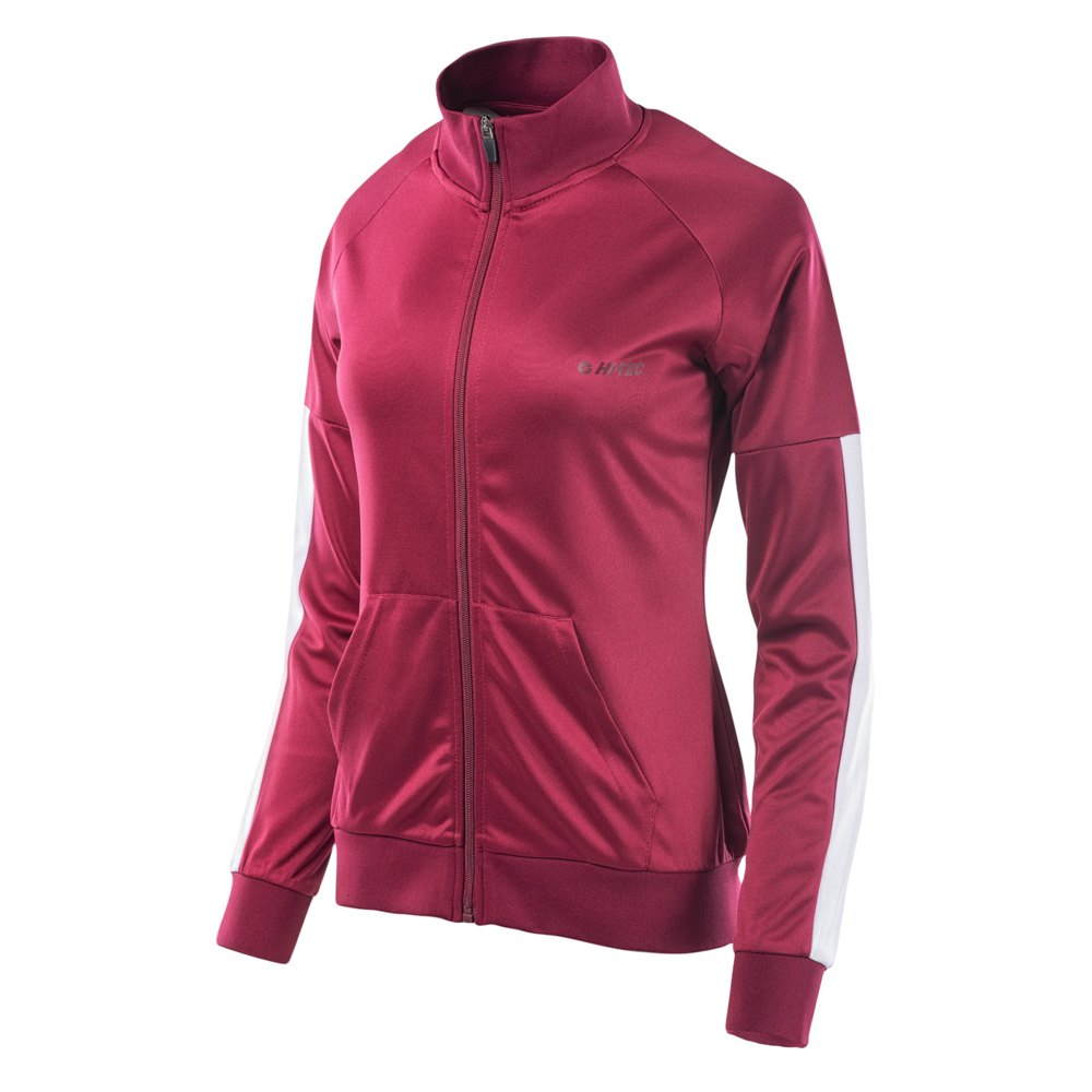 Beetroot Red-White - Side - Hi-Tec Womens-Ladies Delian Jacket