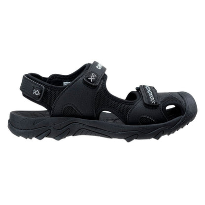 Black-White - Side - Hi-Tec Childrens-Kids Merfino Sandals