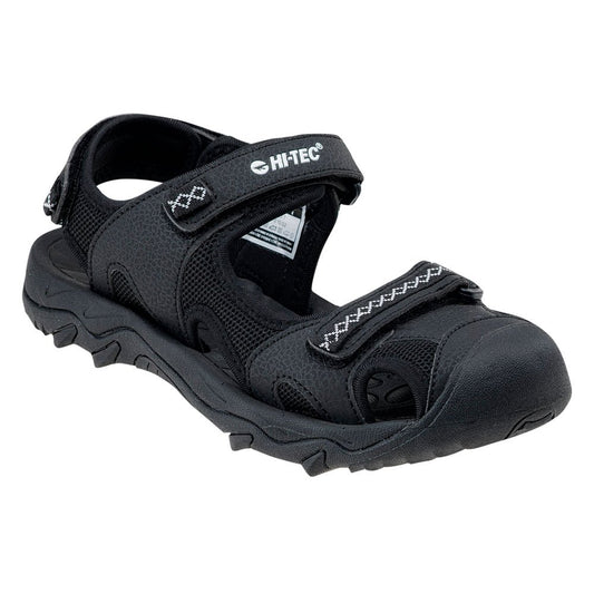 Black-White - Front - Hi-Tec Childrens-Kids Merfino Sandals