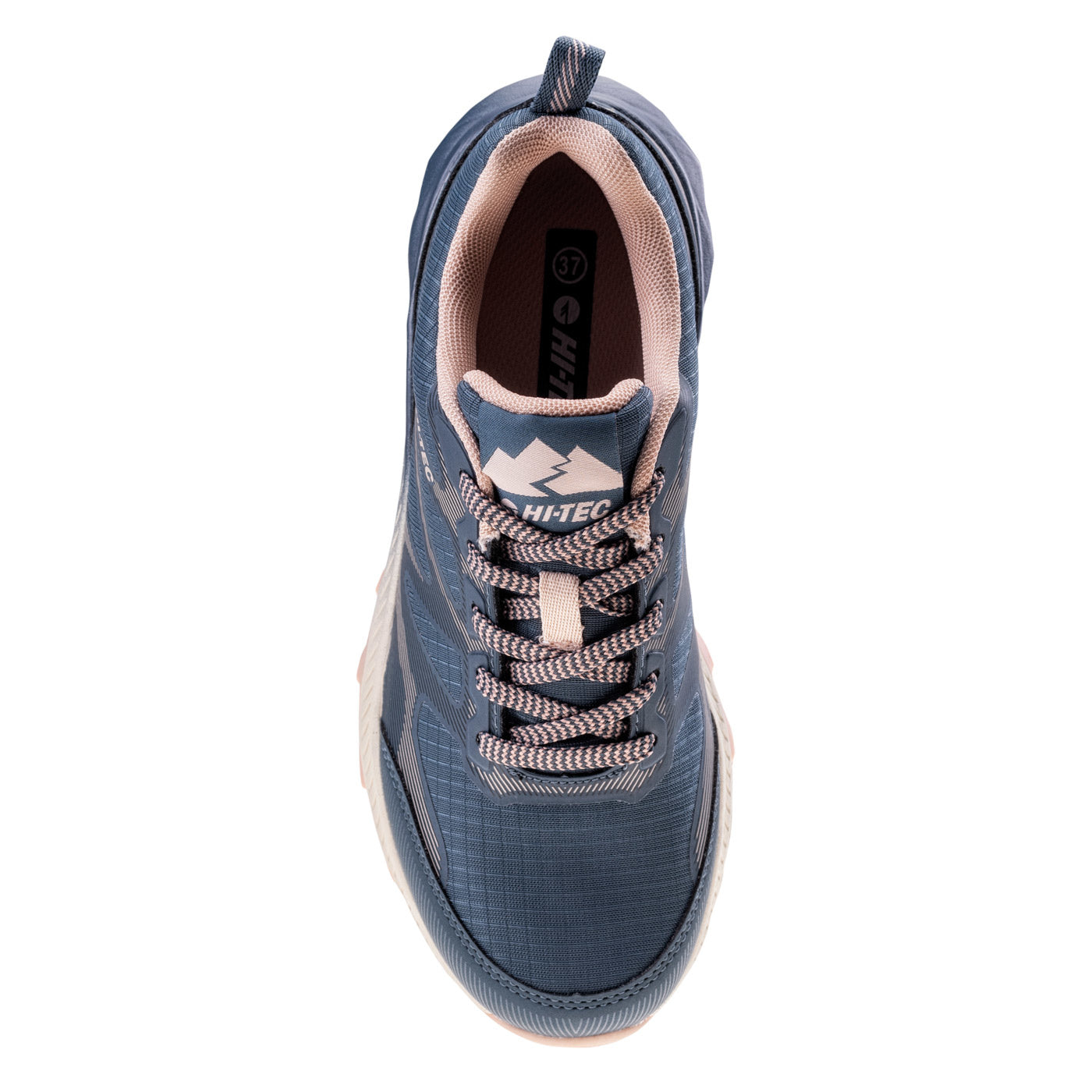 Smokey Blue-Light Pink-Beige - Back - Hi-Tec Womens-Ladies Visati Outdoor Walking Shoes