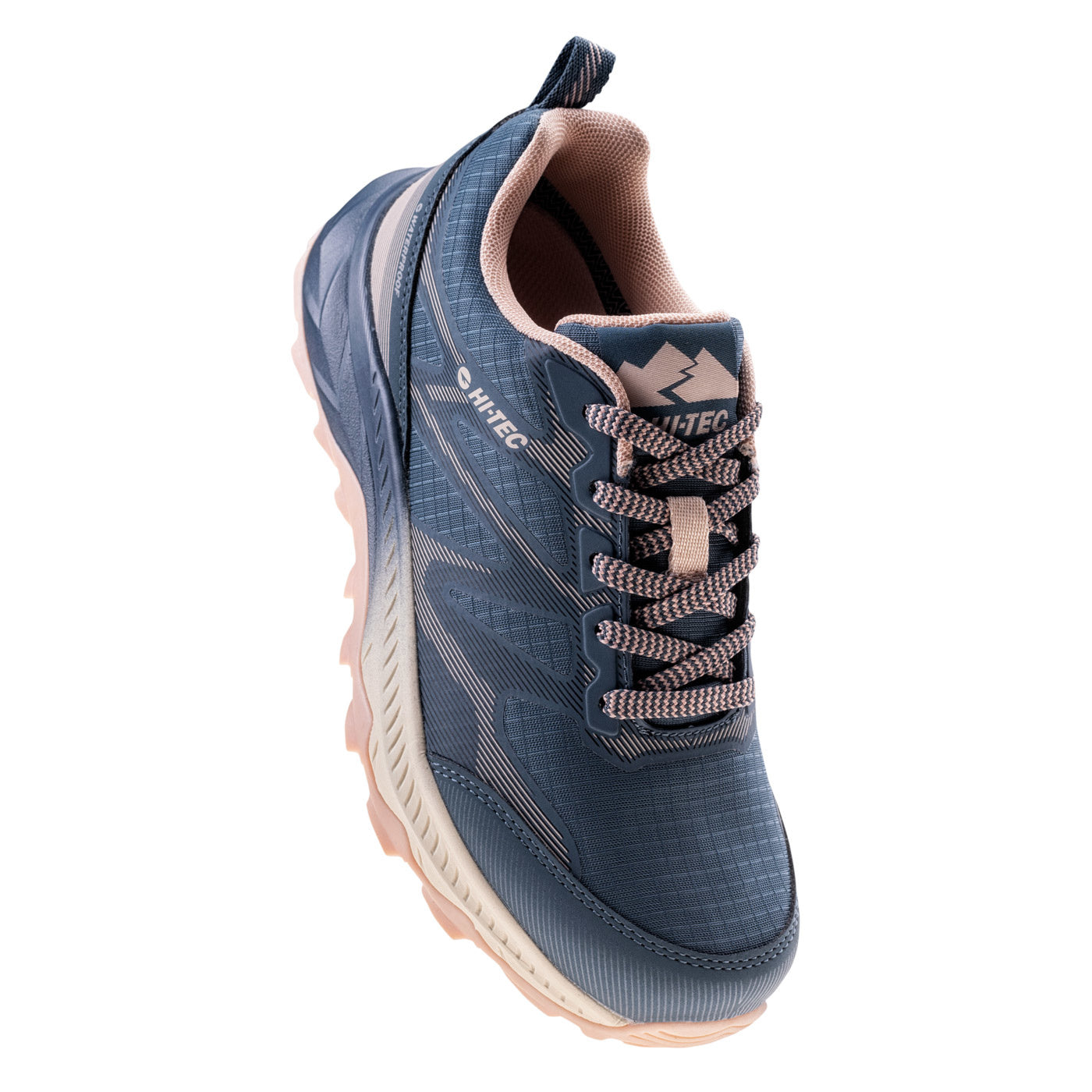 Smokey Blue-Light Pink-Beige - Close up - Hi-Tec Womens-Ladies Visati Outdoor Walking Shoes