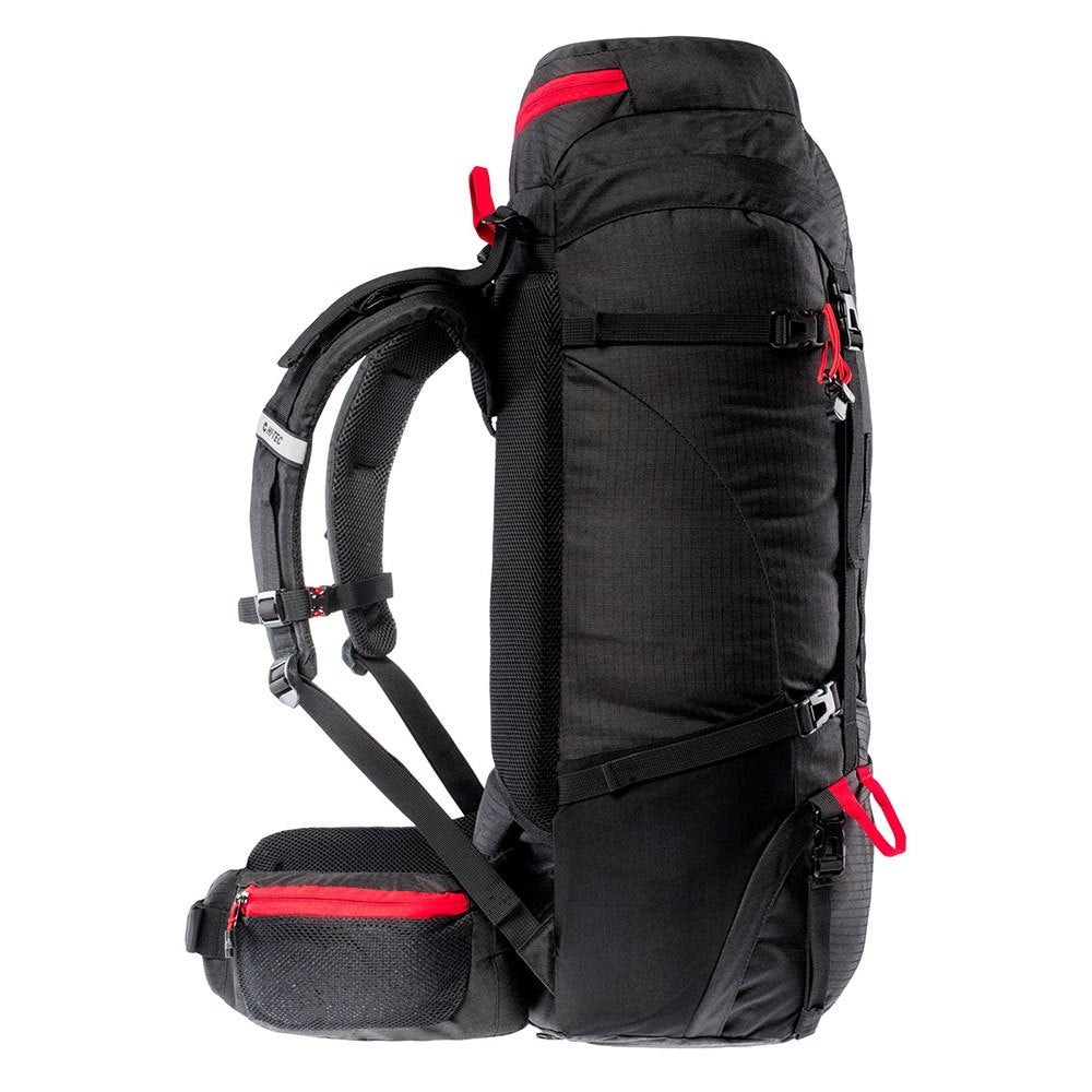 Black-High Risk Red - Side - Hi-Tec Rock 65L Hiking Backpack