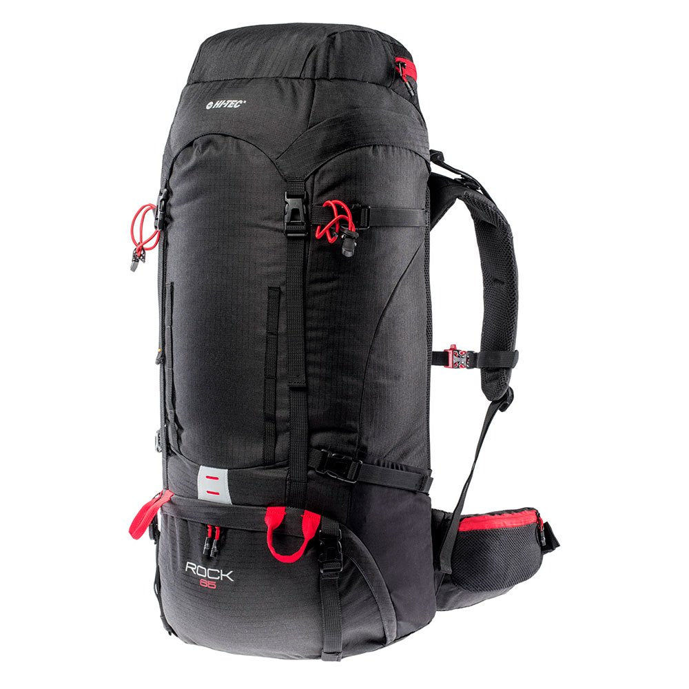 Black-High Risk Red - Lifestyle - Hi-Tec Rock 65L Hiking Backpack