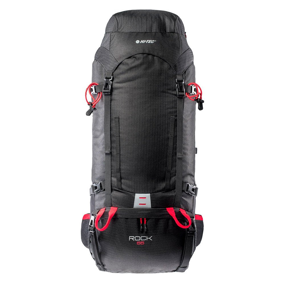Black-High Risk Red - Front - Hi-Tec Rock 65L Hiking Backpack