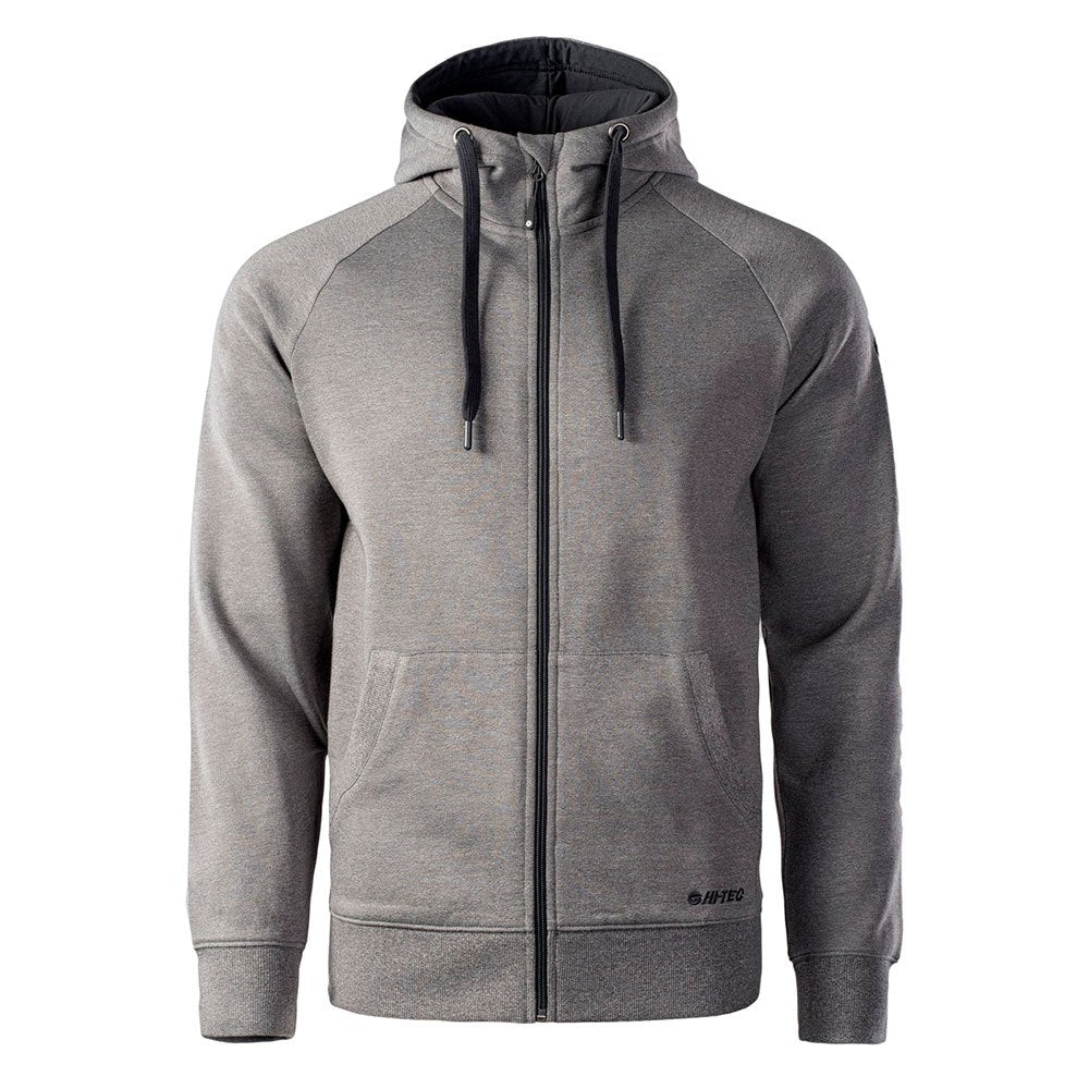 Grey Melange - Front - Hi-Tec Mens Selan Full Zip Hoodie