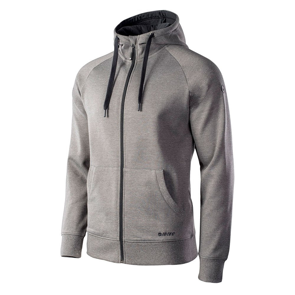 Grey Melange - Side - Hi-Tec Mens Selan Full Zip Hoodie