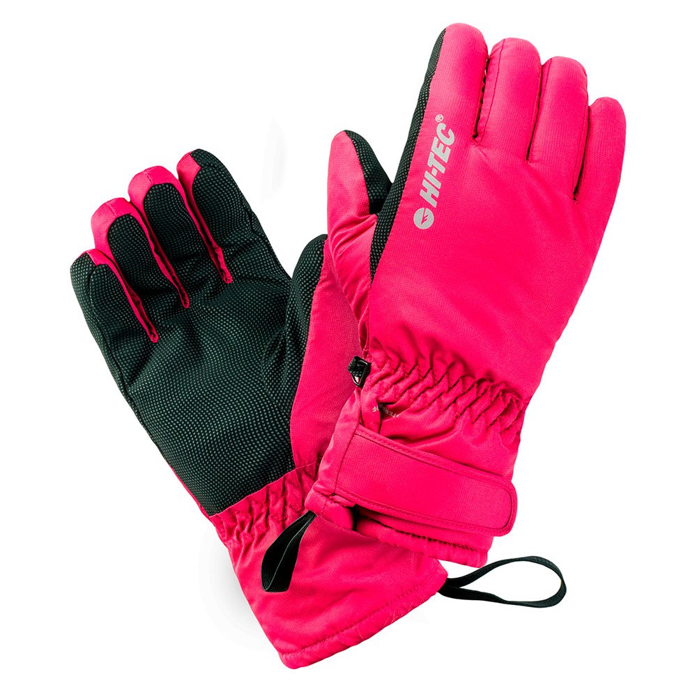 Sangria Pink-Black - Front - Hi-Tec Womens-Ladies Galena Contrast Ski Gloves
