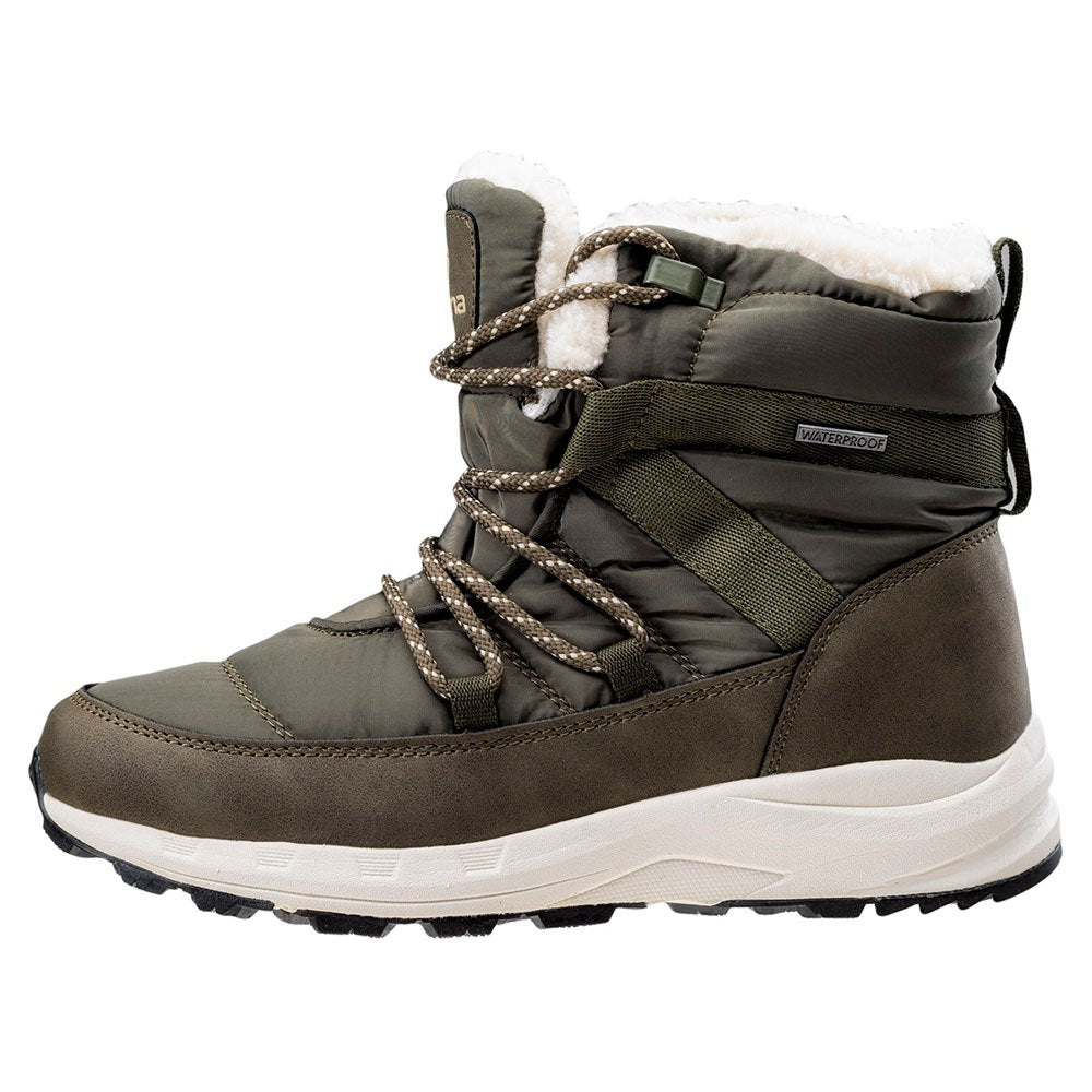 Khaki-Light Khaki - Side - Iguana Womens-Ladies Palea Mid Cut Snow Boots