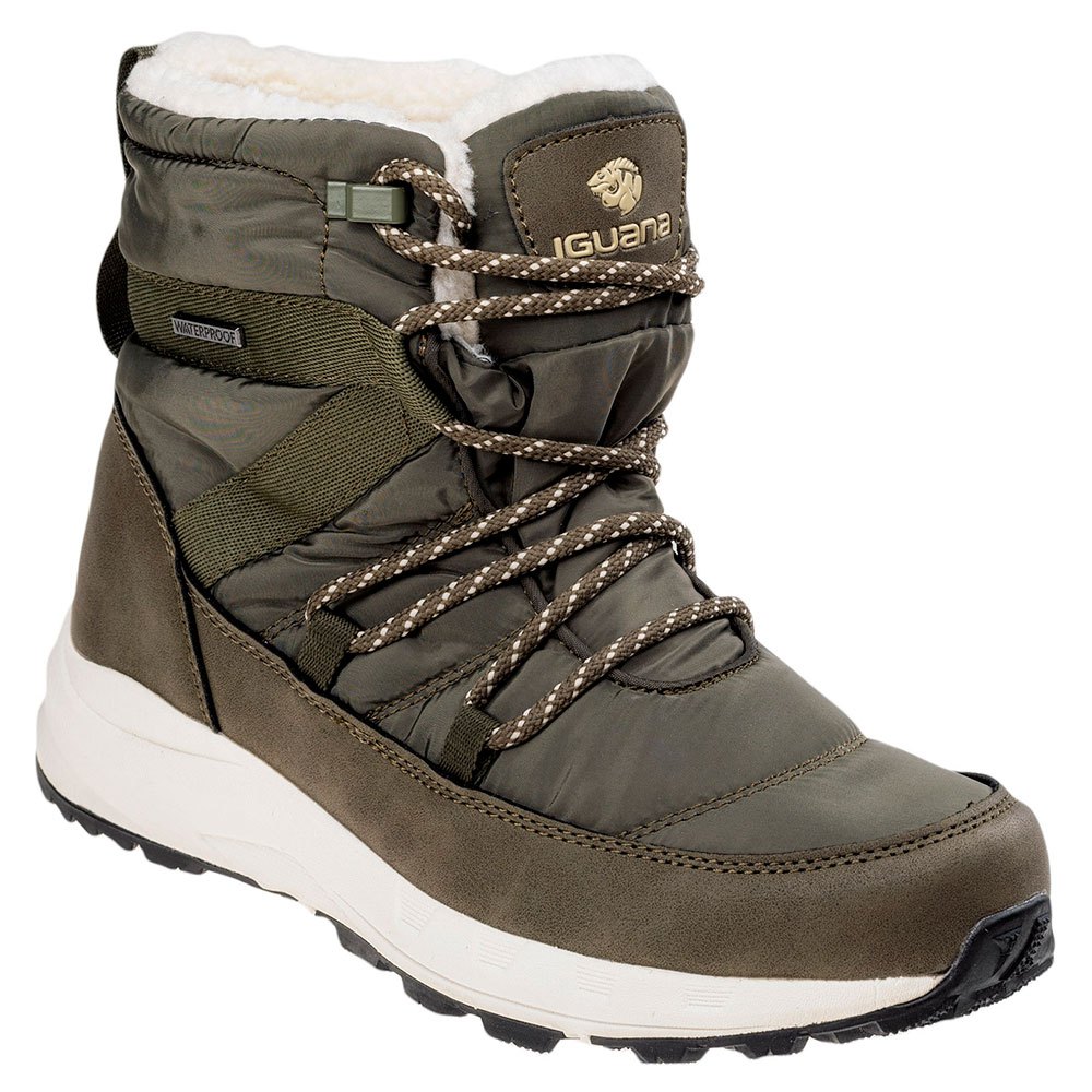Khaki-Light Khaki - Front - Iguana Womens-Ladies Palea Mid Cut Snow Boots