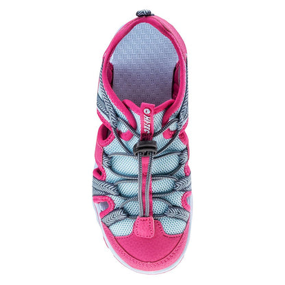 Fuchsia-Light Blue - Pack Shot - Hi-Tec Childrens-Kids Sanev Sandals