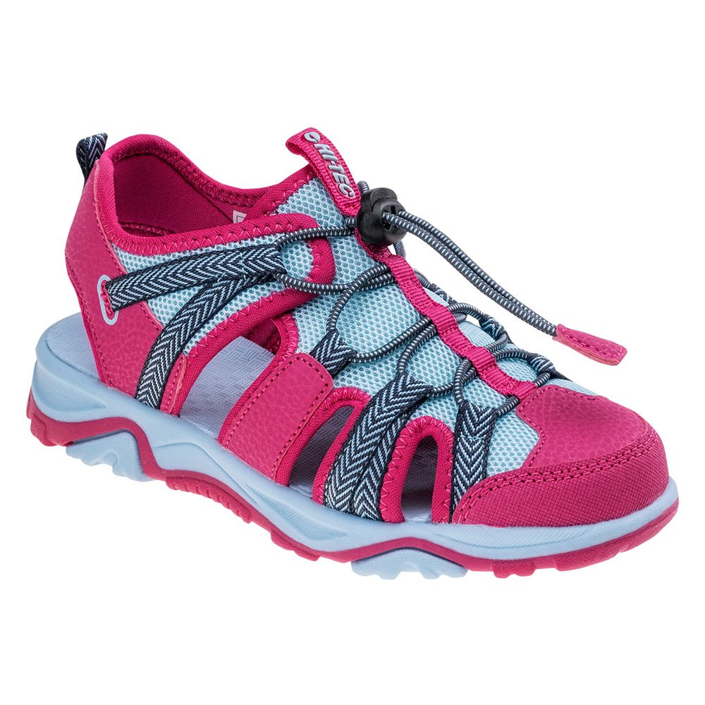 Fuchsia-Light Blue - Front - Hi-Tec Childrens-Kids Sanev Sandals