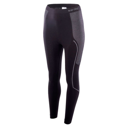 Black-Grey - Side - Hi-Tec Womens-Ladies Buraz Logo Thermal Leggings