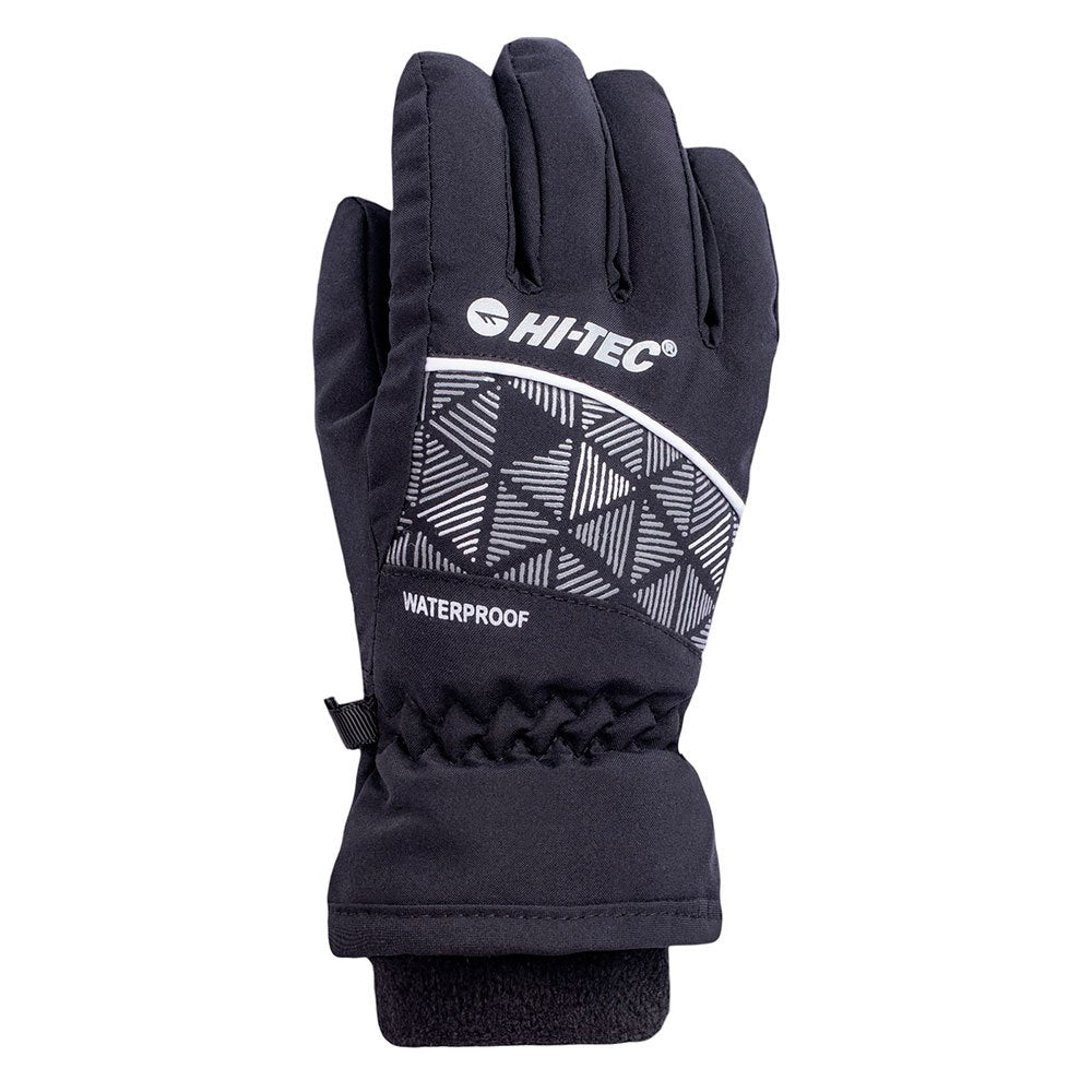 Black - Back - Hi-Tec Childrens-Kids Flam Ski Gloves