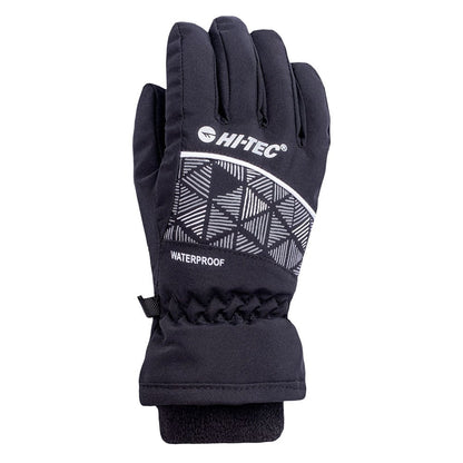 Black - Back - Hi-Tec Childrens-Kids Flam Ski Gloves
