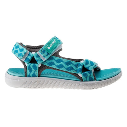 Grey-Light Turquoise - Side - Hi-Tec Womens-Ladies Hanar Sandals