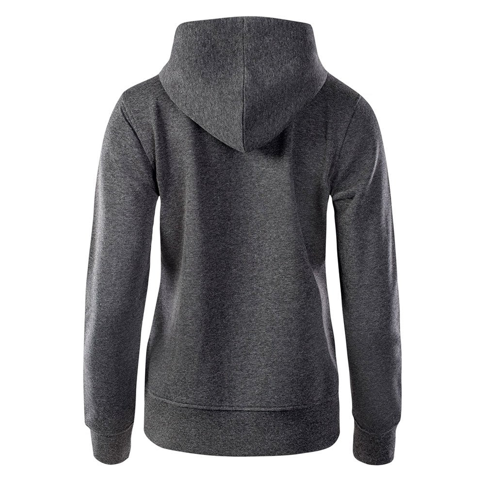 Impatiens Pink-Dark Grey Melange - Back - Hi-Tec Womens-Ladies Silian Full Zip Hoodie
