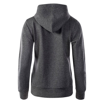 Impatiens Pink-Dark Grey Melange - Back - Hi-Tec Womens-Ladies Silian Full Zip Hoodie