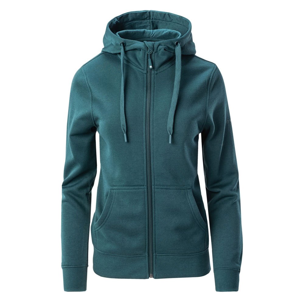 Deep Teal - Front - Hi-Tec Womens-Ladies Silian Full Zip Hoodie