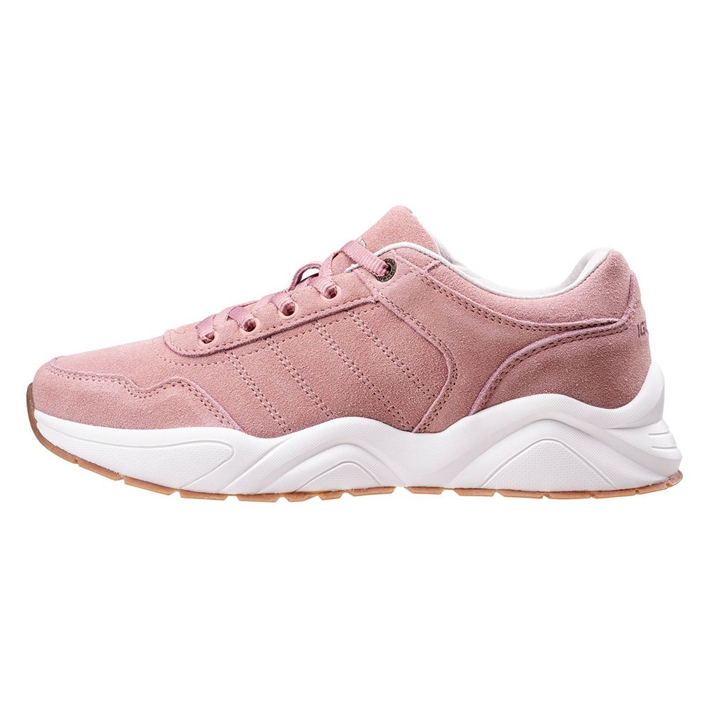 Silver Pink-Beige - Side - Iguana Womens-Ladies Vilme Leather Trainers
