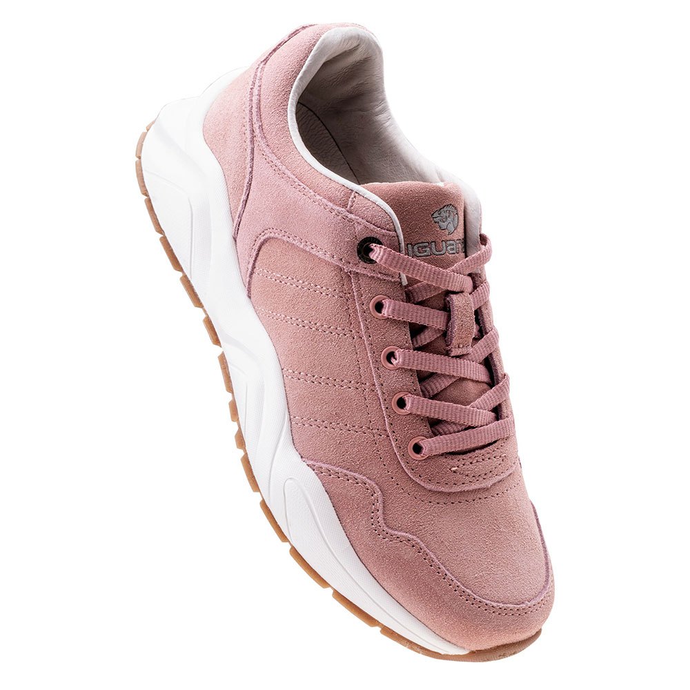 Silver Pink-Beige - Close up - Iguana Womens-Ladies Vilme Leather Trainers