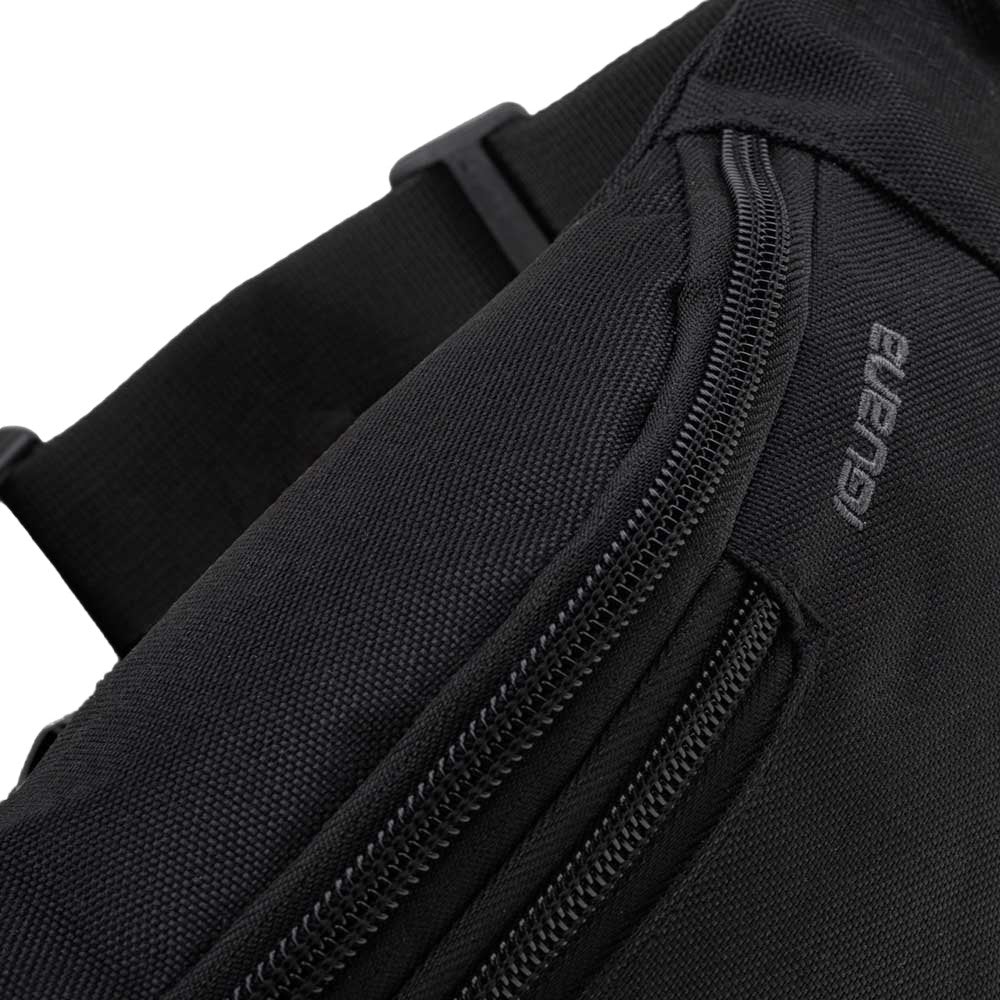 Black - Side - Iguana Unisex Adult Igebelt Logo Hip Bag