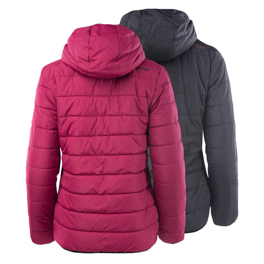 Beet Red-Black - Back - Hi-Tec Womens-Ladies Haimo Padded Jacket