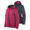 Beet Red-Black - Side - Hi-Tec Womens-Ladies Haimo Padded Jacket