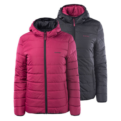 Beet Red-Black - Front - Hi-Tec Womens-Ladies Haimo Padded Jacket
