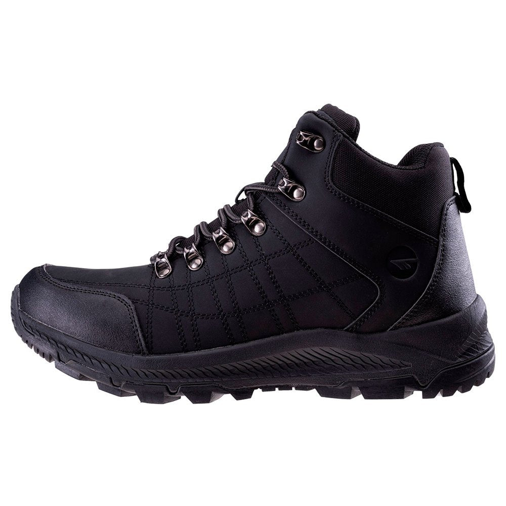 Black - Pack Shot - Hi-Tec Mens Mengelo Mid Cut Shoes