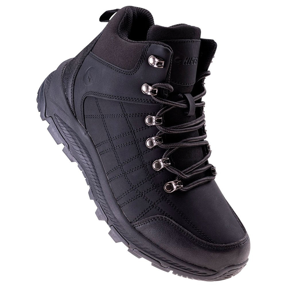 Black - Close up - Hi-Tec Mens Mengelo Mid Cut Shoes