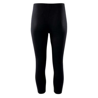 Black - Back - IQ Womens-Ladies Silky 3-4 Leggings