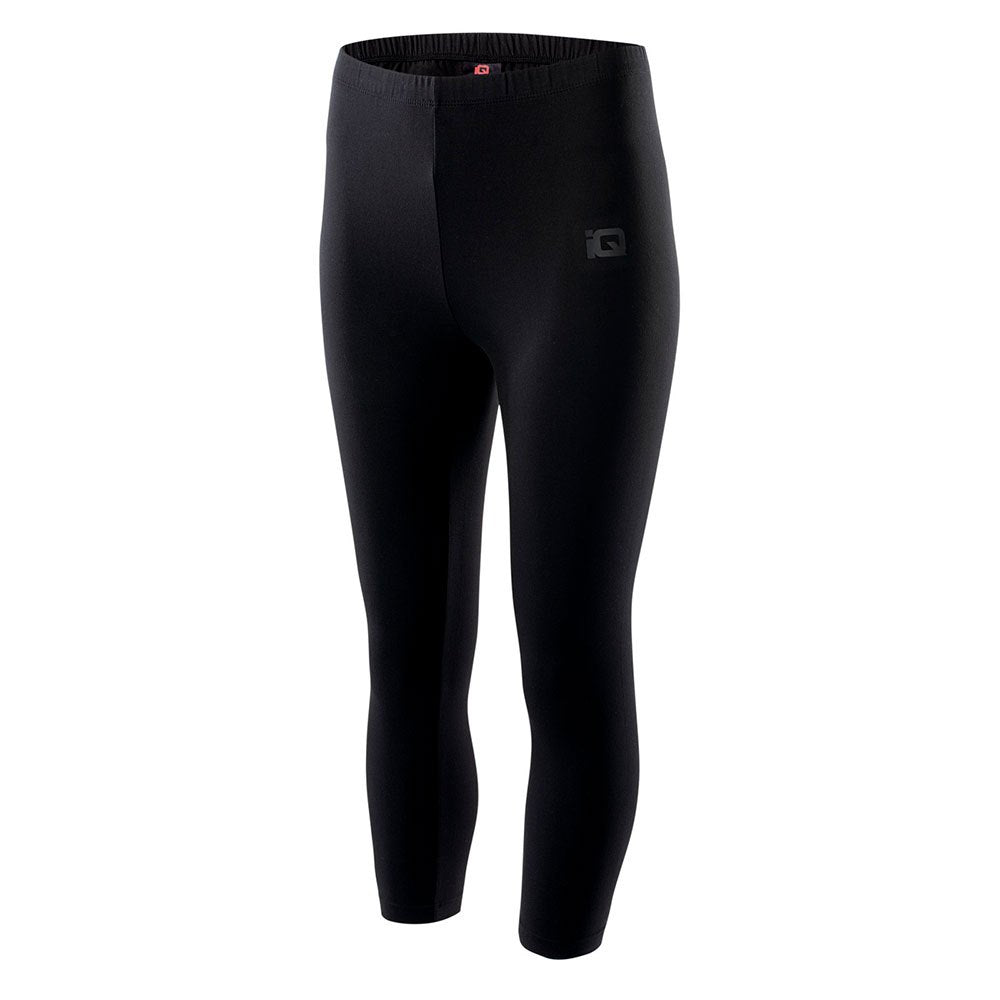Black - Side - IQ Womens-Ladies Silky 3-4 Leggings
