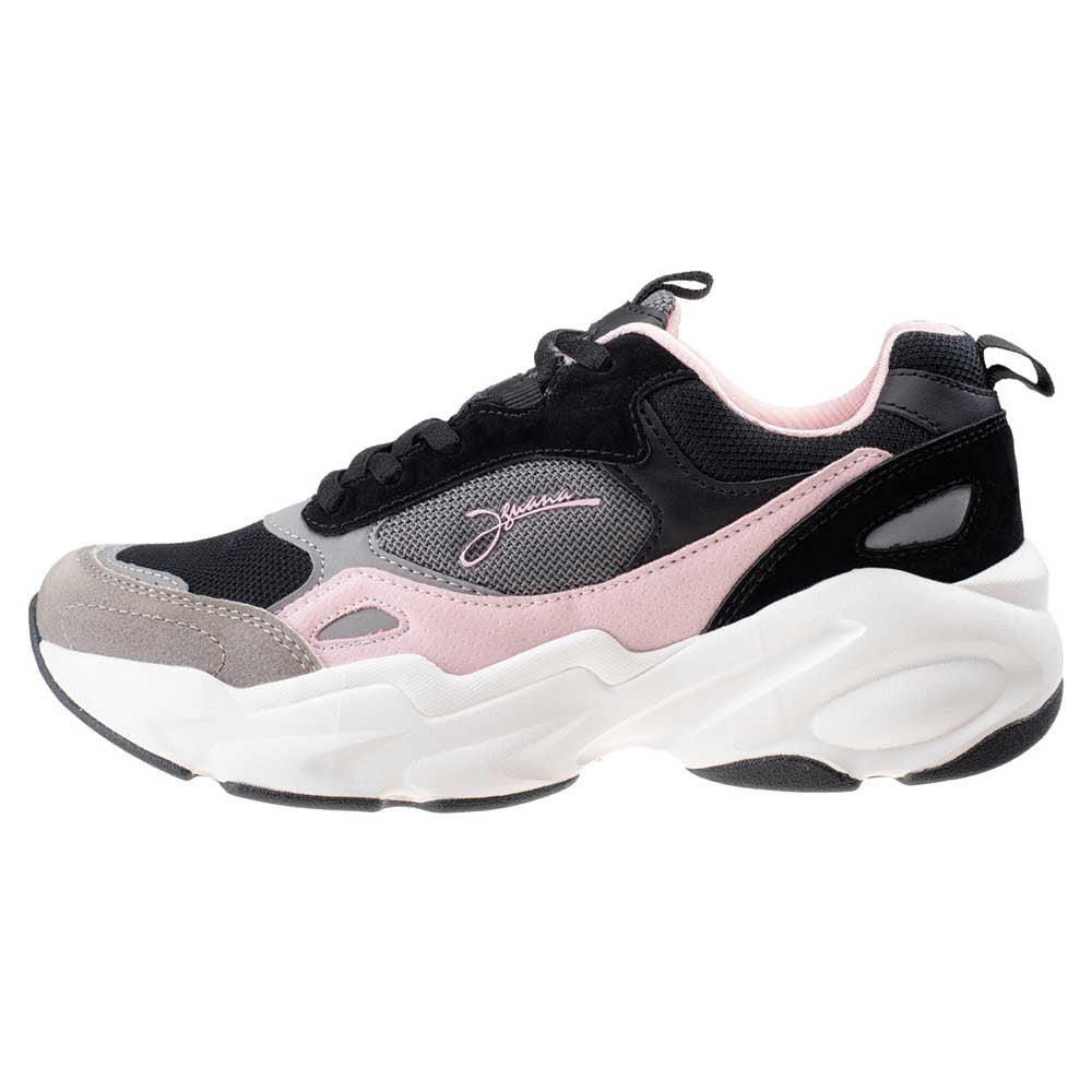 Black-Dark Grey-Pink - Pack Shot - Iguana Womens-Ladies Obenari Trainers