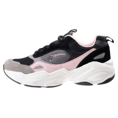 Black-Dark Grey-Pink - Pack Shot - Iguana Womens-Ladies Obenari Trainers