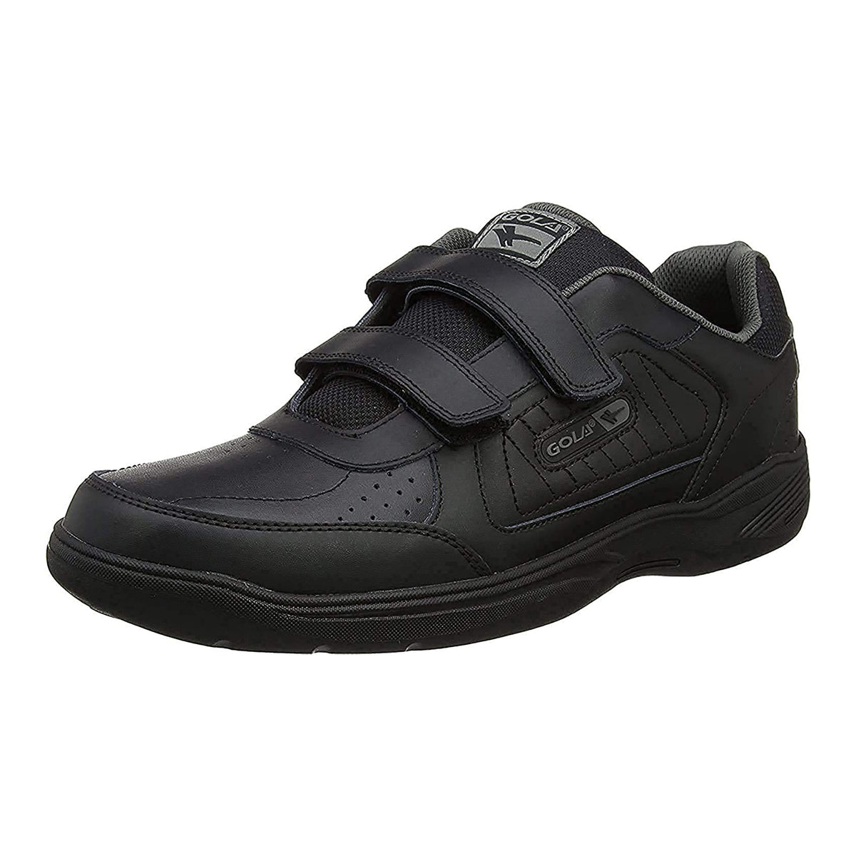 Black - Front - Gola Mens Belmont WF Wide Fit Trainers