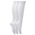 White - Front - Childrens Girls Plain Knee High School Socks (Pack Of 3)