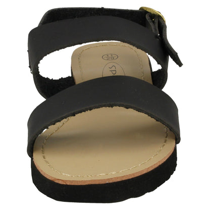 Black - Lifestyle - Spot On Childrens Girls Two Bar Sling Sandals