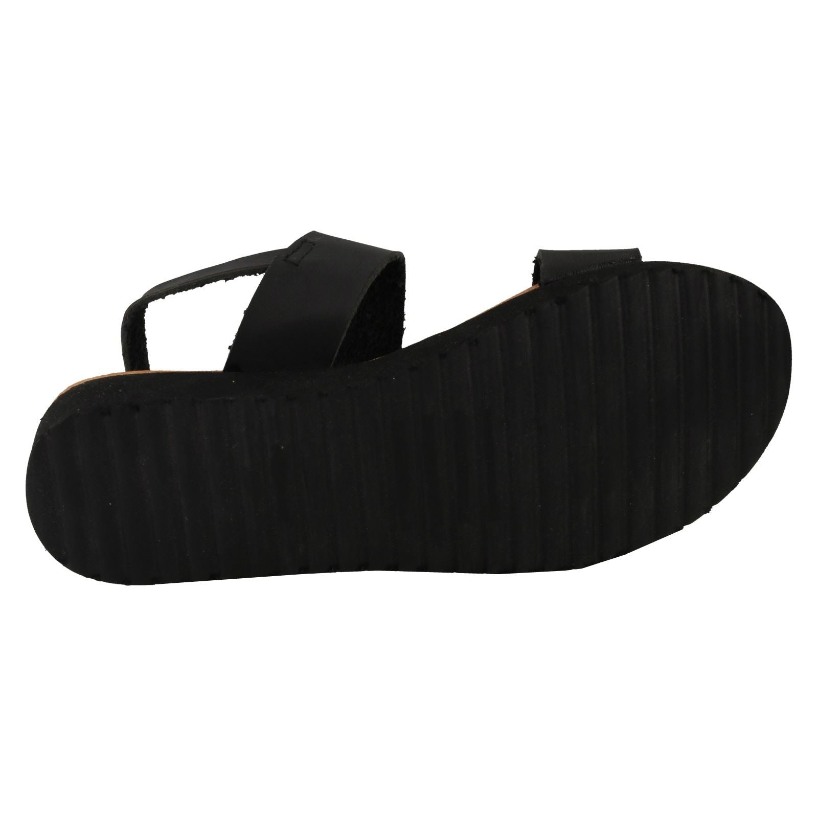 Black - Pack Shot - Spot On Childrens Girls Two Bar Sling Sandals