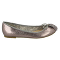 Pewter - Front - Spot On Womens-Ladies Flat Ballerinas With Tassel Bow