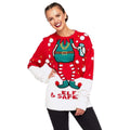 Red-White - Back - Brave Soul Mens Elf & Safety Christmas Jumper