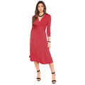 Red - Front - Krisp Womens-Ladies 3-4 Sleeve Knot Front Midi Dress