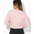 Pink - Side - Krisp Ladies-Womens Bubble Knit Cropped Jacket
