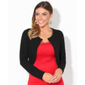 Black - Back - Krisp Ladies-Womens Bubble Knit Cropped Jacket
