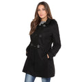 Black - Front - Krisp Womens-Ladies Hooded Rockabilly Duffle Coat