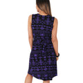 Purple - Side - Krisp Womens-Ladies Aztec Print Knot Front Dress