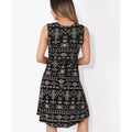 Mocha Brown-Black - Side - Krisp Womens-Ladies Aztec Print Knot Front Dress